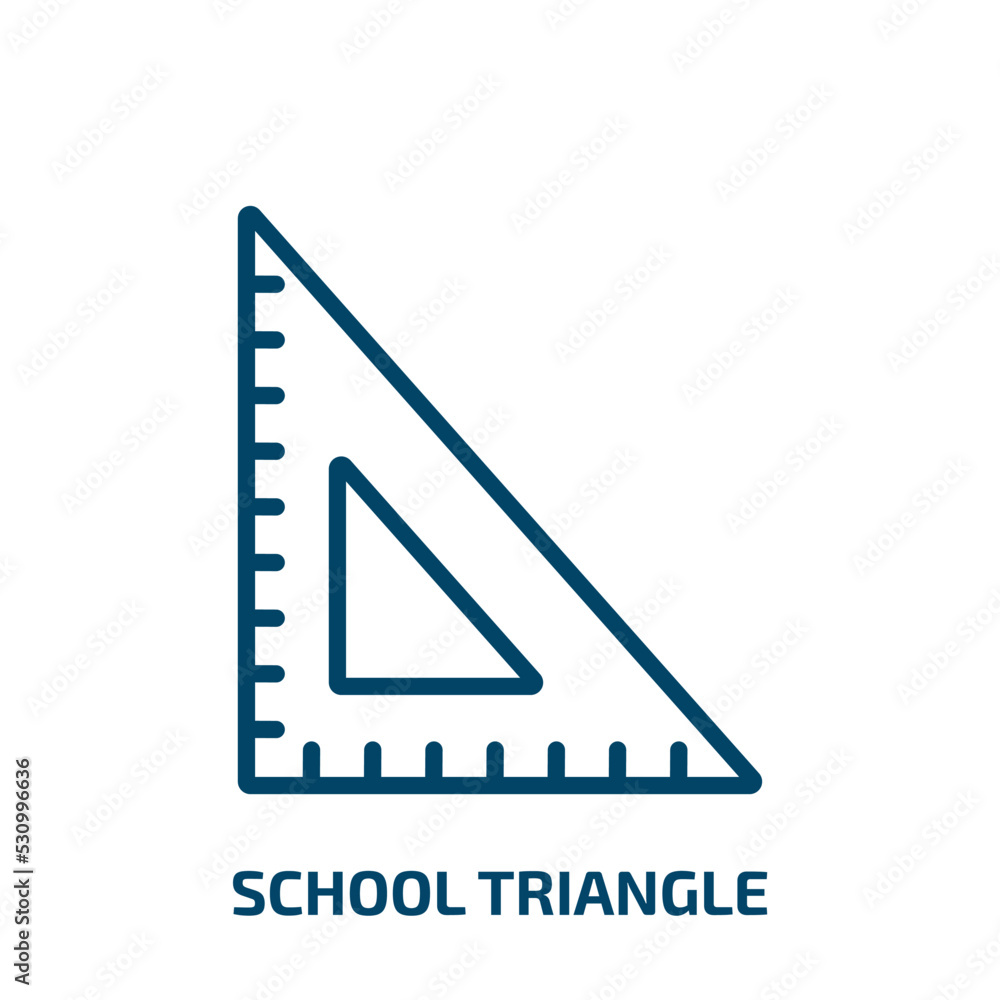 Poster school triangle icon from edit tools collection. thin linear school triangle, 1, school outline icon