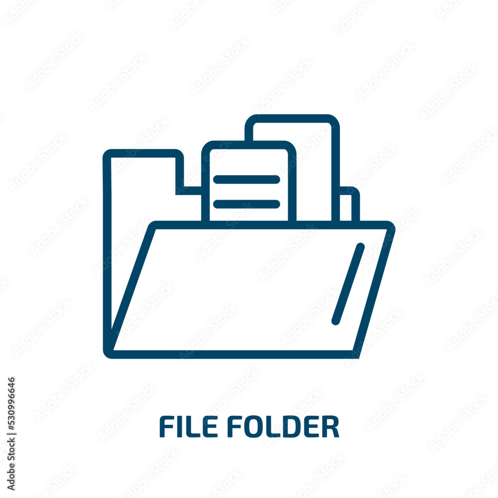 Poster file folder icon from edit tools collection. thin linear file folder, folder, file outline icon isol