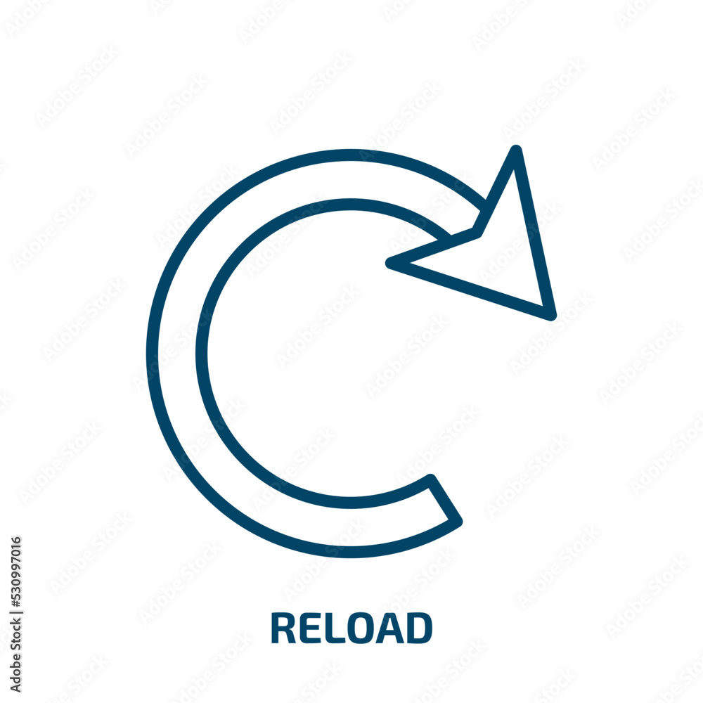 Poster reload symbol icon from ecology collection. thin linear reload symbol, arrow, reload outline icon is