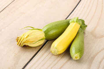 Raw baby organic zucchini heap