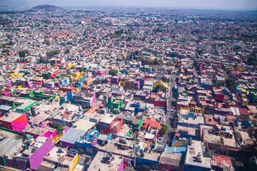 Obraz premium View of Mexico City from the Cablebus