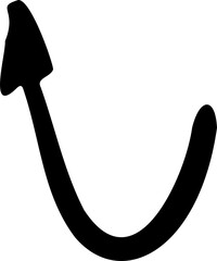 Black arrow, great design for any purposes. Line drawing. Illustration for web design. Computer interface. Template design. Business concept. Website banner.