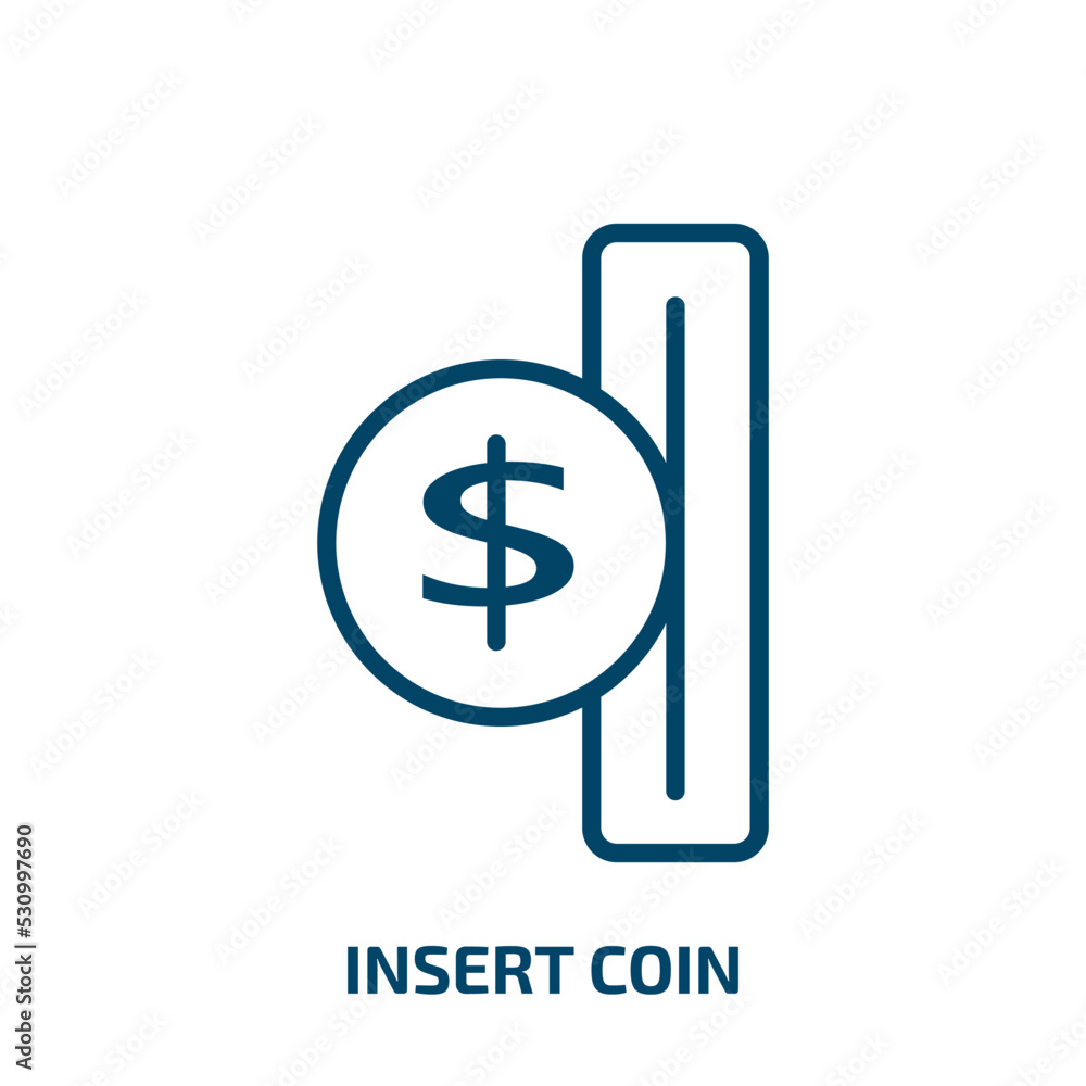 Aufkleber insert coin icon from e commerce and payment collection. thin linear insert coin, coin, insert outli