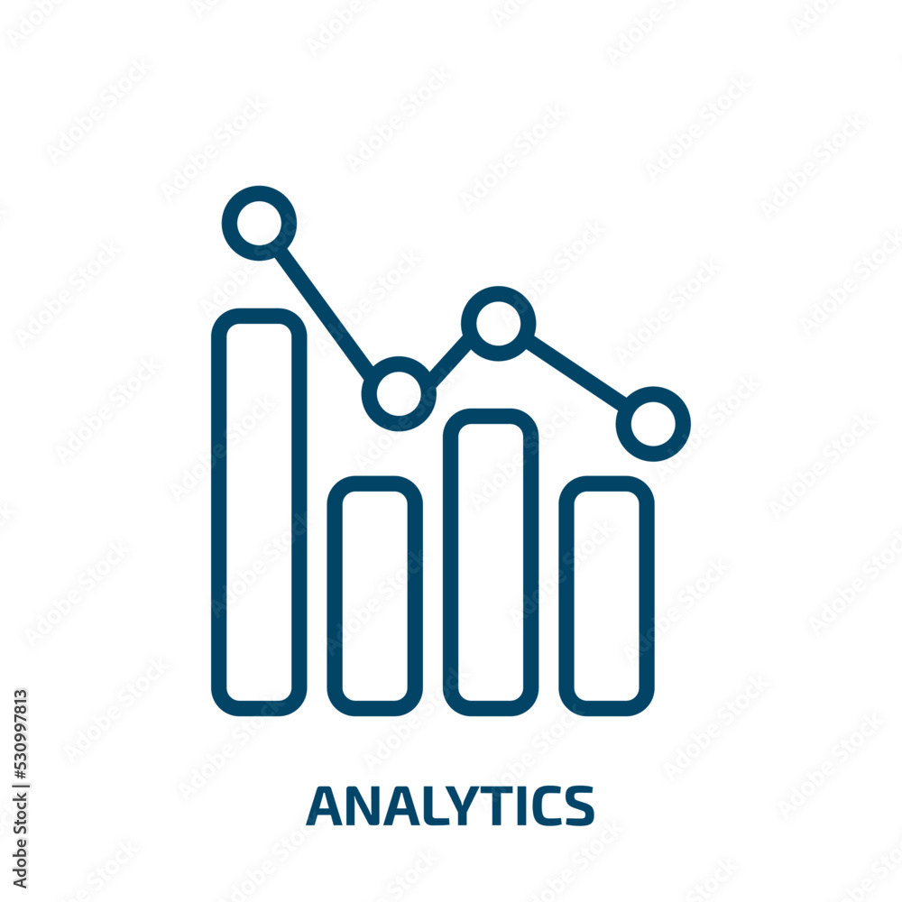 Poster analytics icon from digital economy collection. thin linear analytics, business, data outline icon i