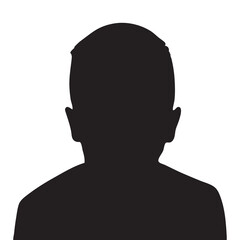 Vector silhouette of boy on white background