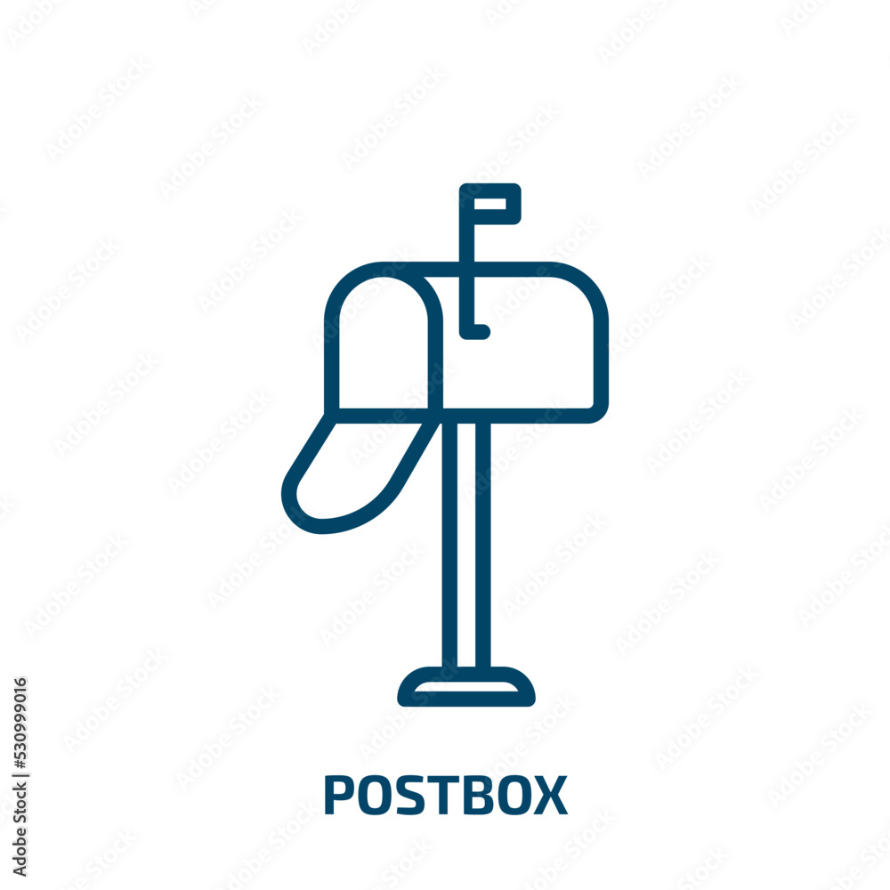 Poster postbox icon from delivery and logistic collection. thin linear postbox, mail, mailbox outline icon 