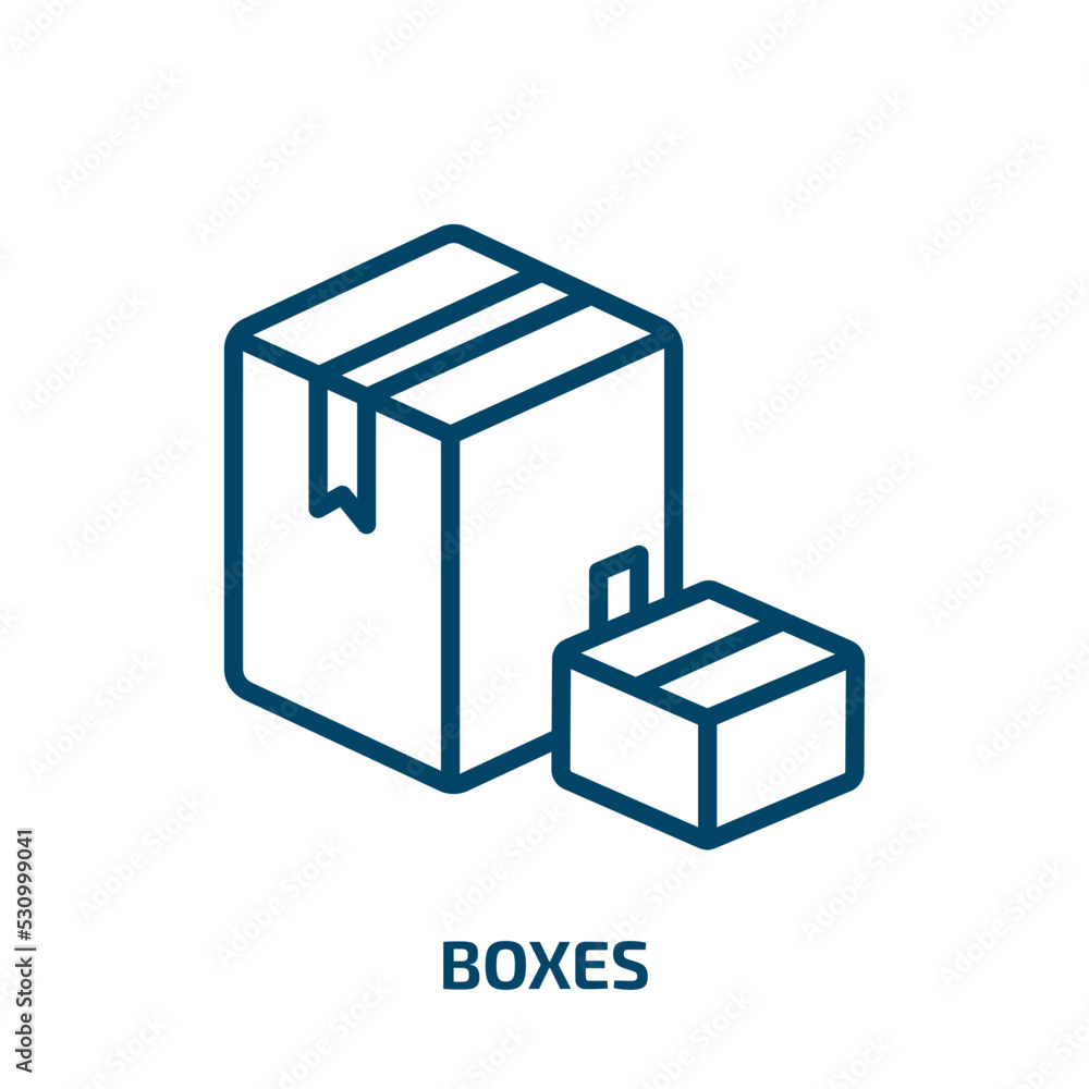Poster boxes icon from delivery and logistic collection. thin linear boxes, box, service outline icon isola