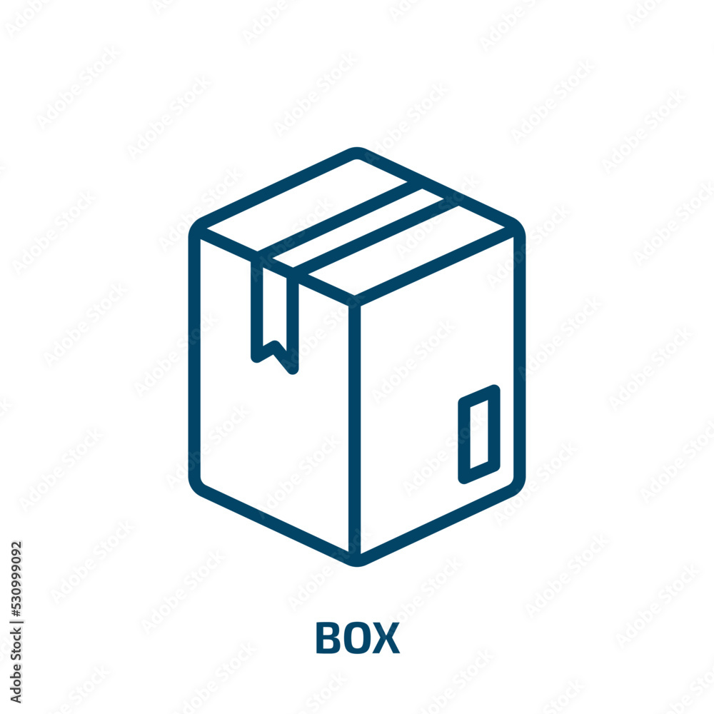 Poster box icon from delivery and logistic collection. thin linear box, service, package outline icon isola