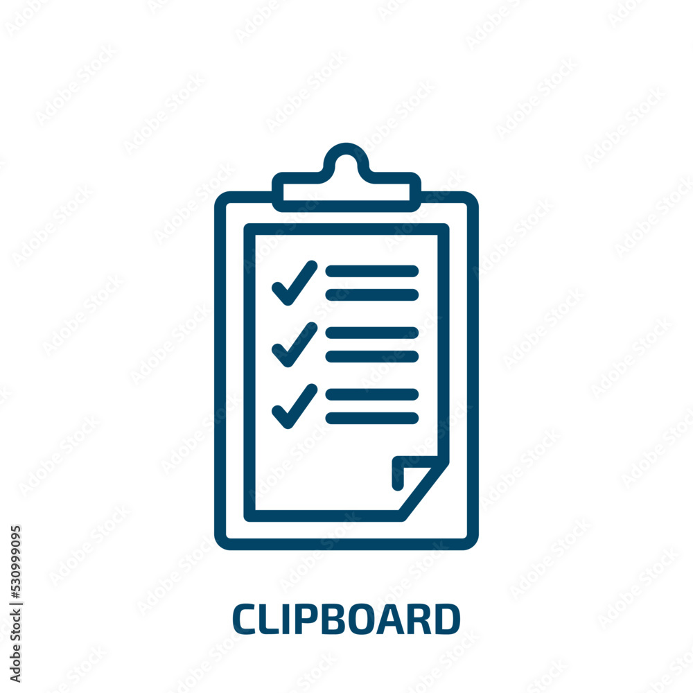 Poster clipboard icon from delivery and logistic collection. thin linear clipboard, document, business outl
