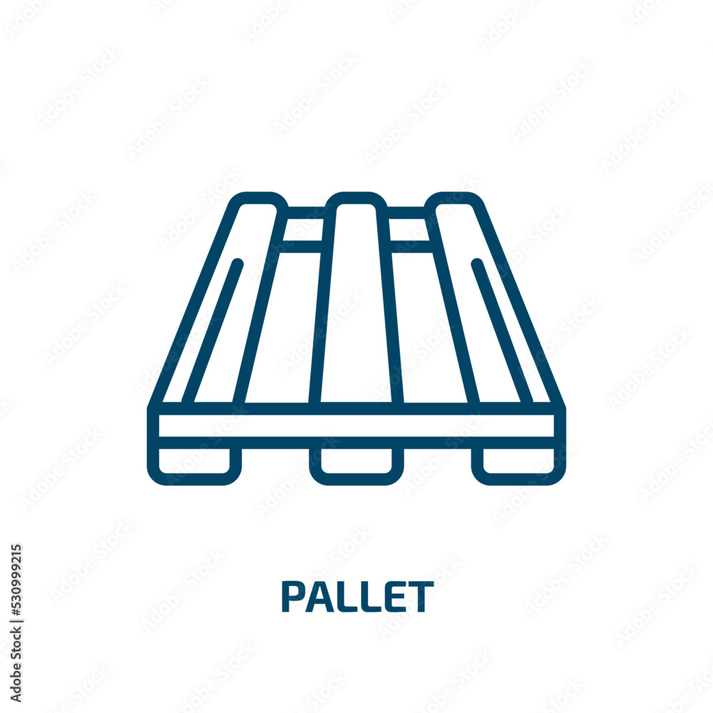 Poster pallet icon from delivery and logistic collection. thin linear pallet, container, shipping outline i