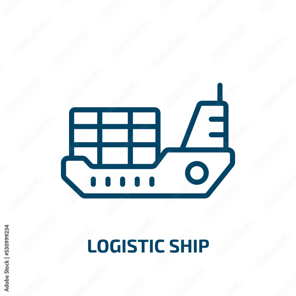 Poster logistic ship icon from delivery and logistic collection. thin linear logistic ship, shipping, wareh