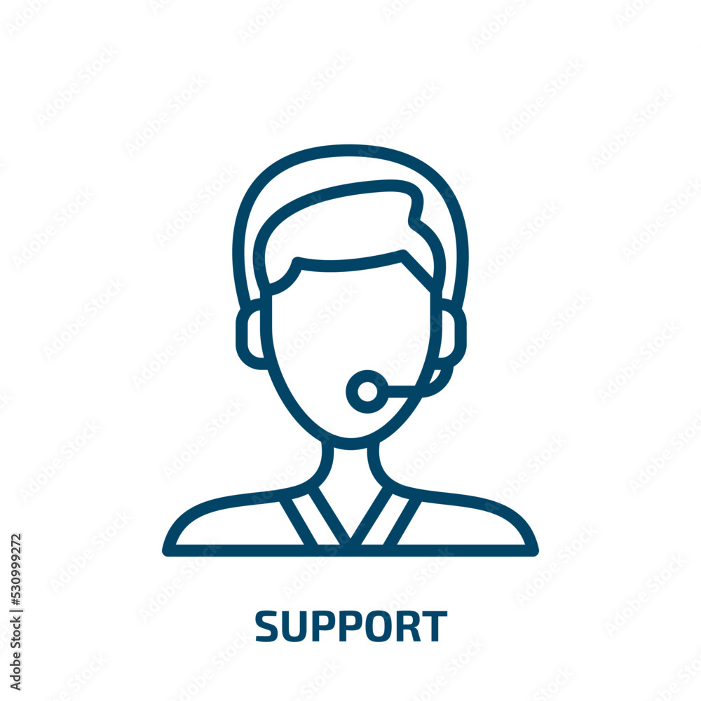 Poster support icon from delivery and logistic collection. thin linear support, man, human outline icon iso