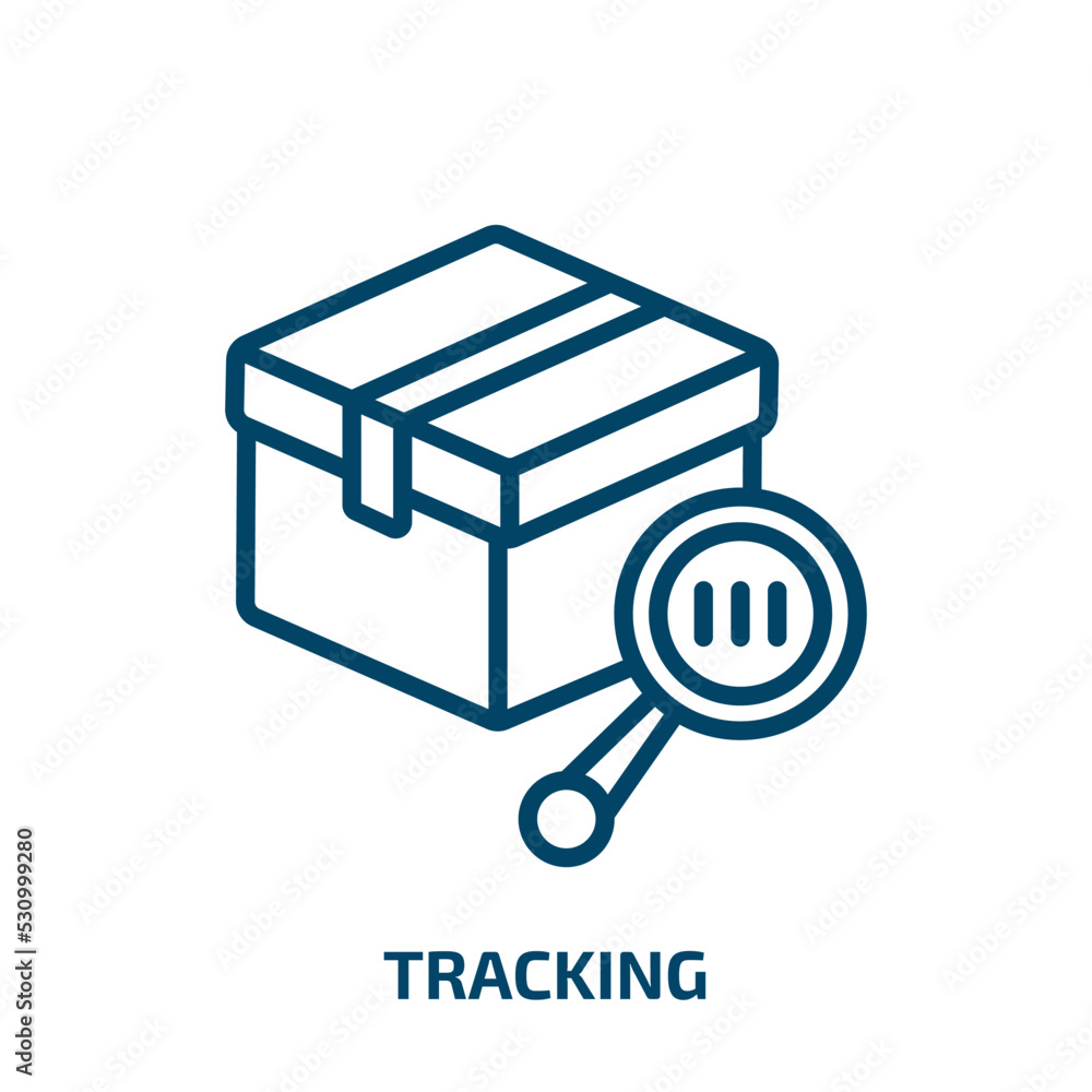 Poster tracking icon from delivery and logistic collection. thin linear tracking, business, transportation 