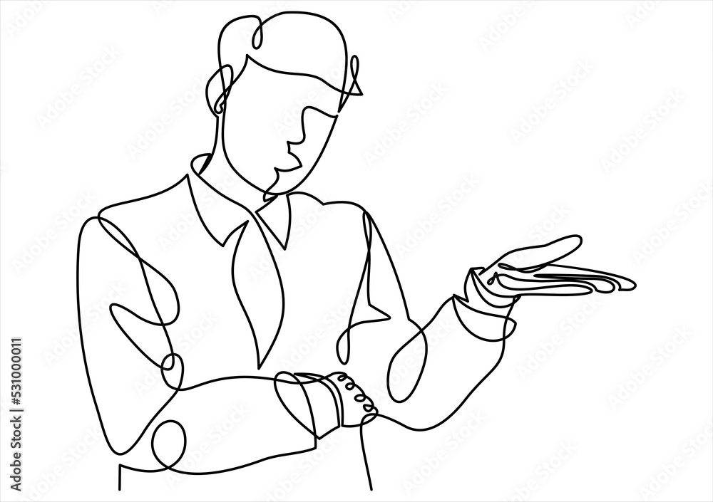 Poster empty hand of businessman - can put your objects or texts above