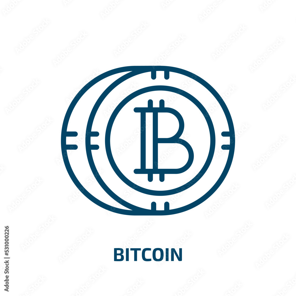 Poster bitcoin icon from cryptocurrency collection. thin linear bitcoin, currency, exchange outline icon is