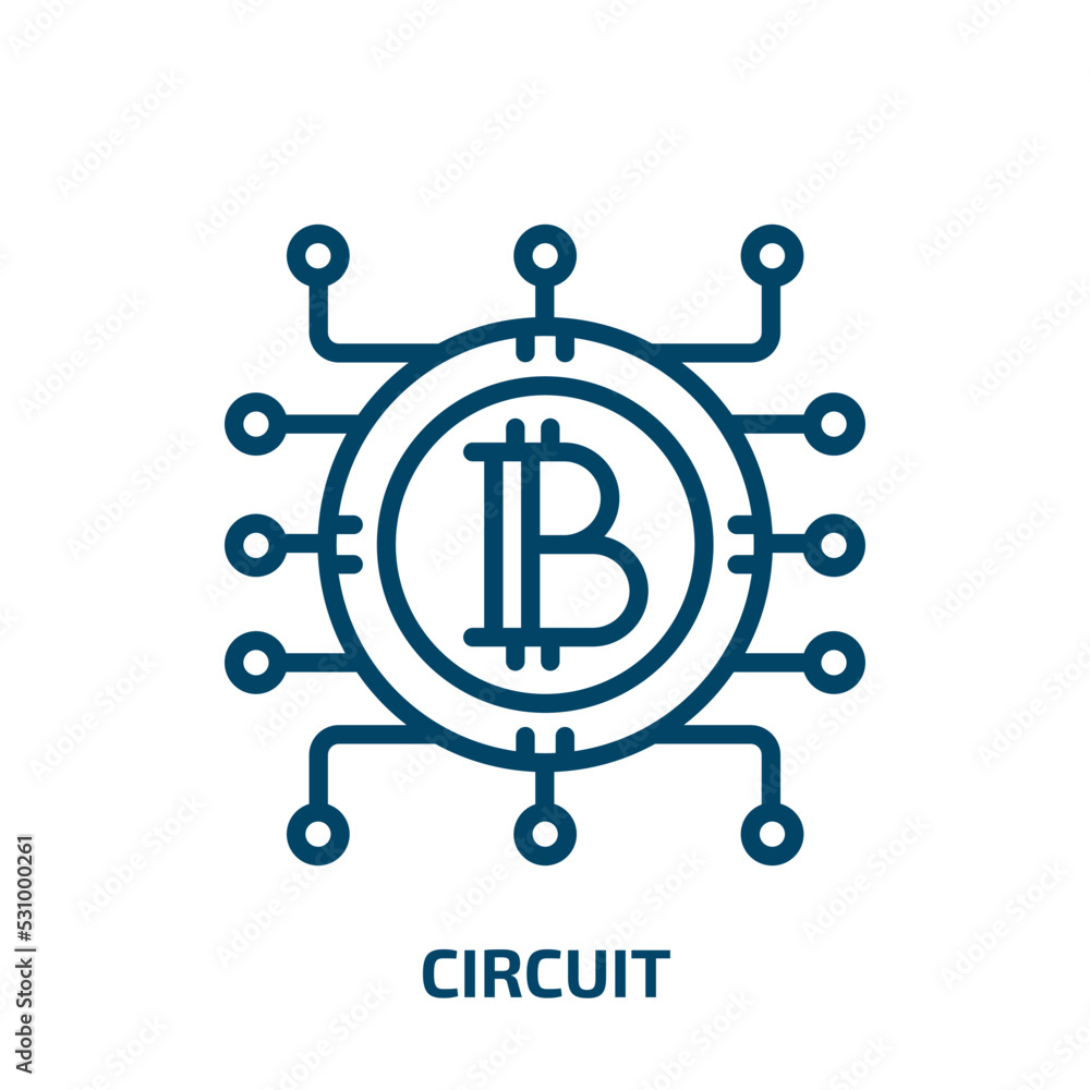 Poster circuit icon from cryptocurrency collection. thin linear circuit, technology, computer outline icon 