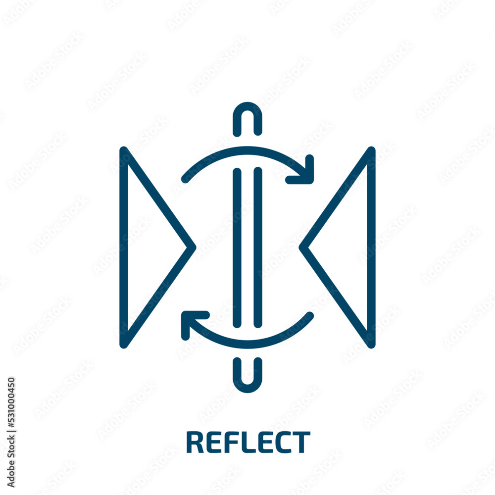 Poster reflect icon from creative pocess collection. thin linear reflect, reflection, image outline icon is