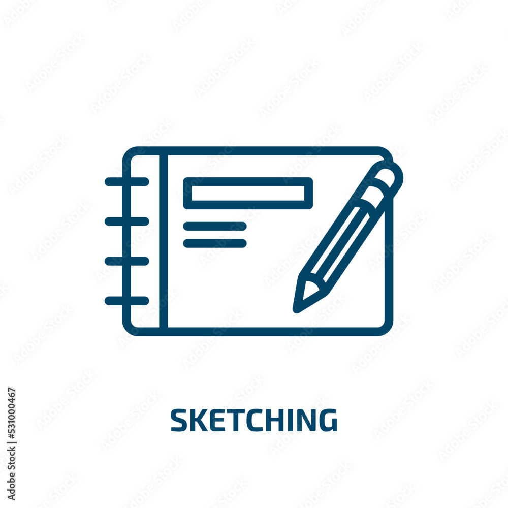 Poster sketching icon from creative pocess collection. thin linear sketching, sketch, business outline icon