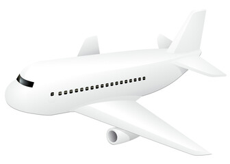 White airliner in flight (cut out)