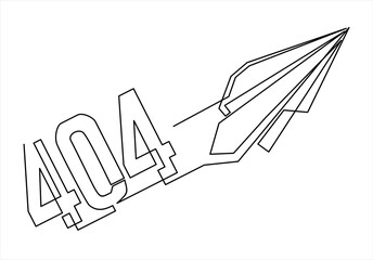 Design 404 error. concept illustration for page 404-continuous line drawing