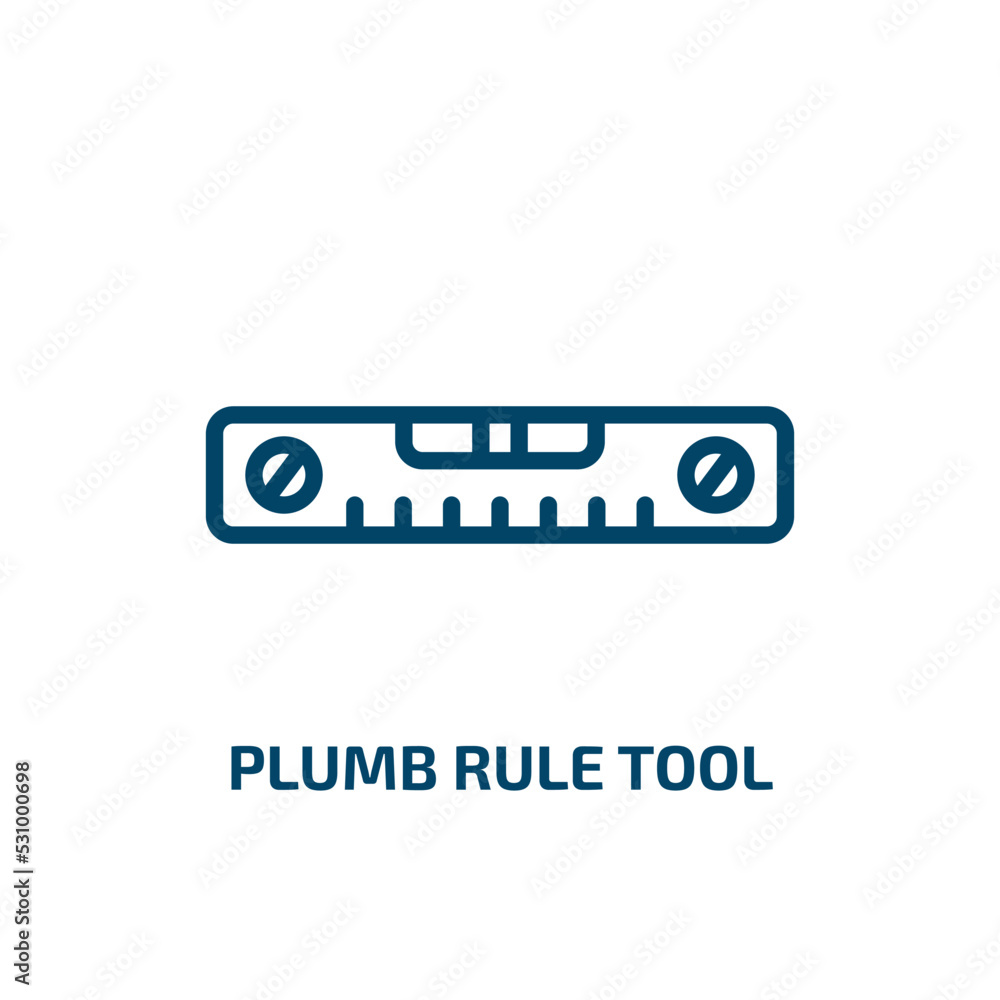 Poster plumb rule tool icon from construction tools collection. thin linear plumb rule tool, 1, bow outline