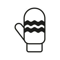 Vector winter logo design. Black and whiter mitten icon
