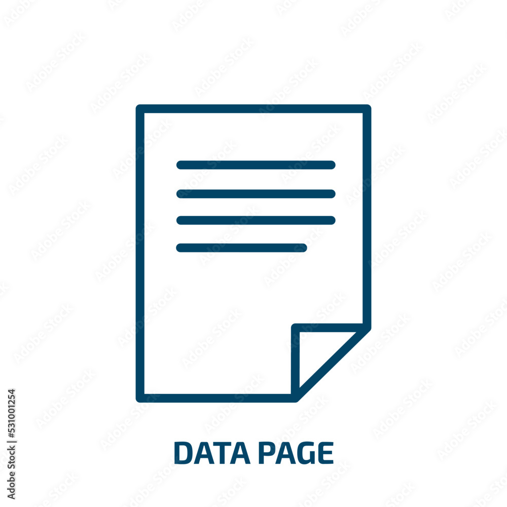 Poster data page icon from computer collection. thin linear data page, data, page outline icon isolated on 