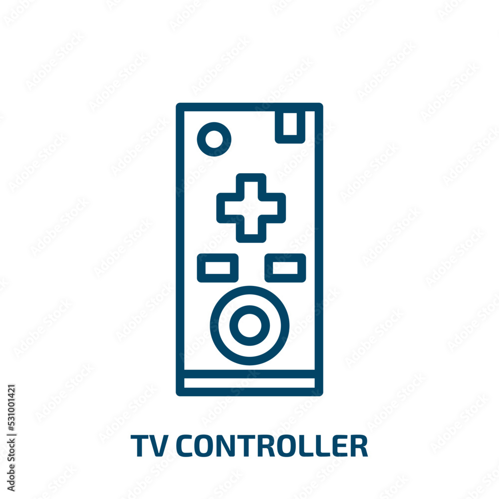 Poster tv controller icon from computer collection. thin linear tv controller, tv, controller outline icon 