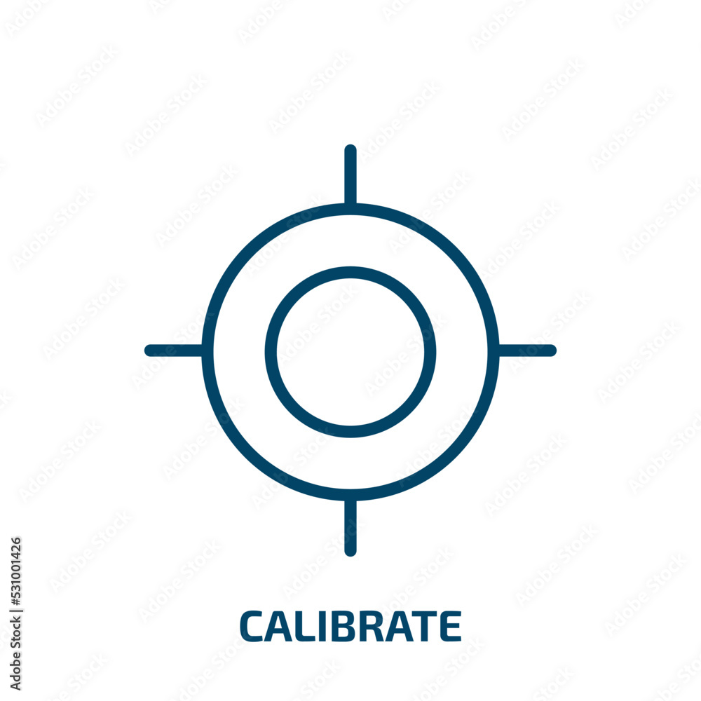 Poster calibrate icon from computer collection. thin linear calibrate, calibration, equipment outline icon 