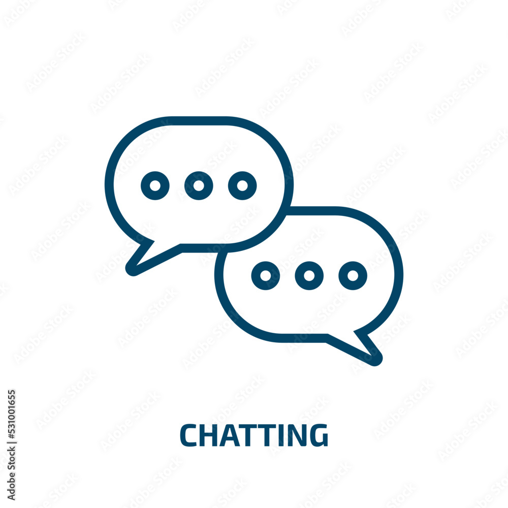Poster chatting icon from communication collection. thin linear chatting, message, chat outline icon isolat