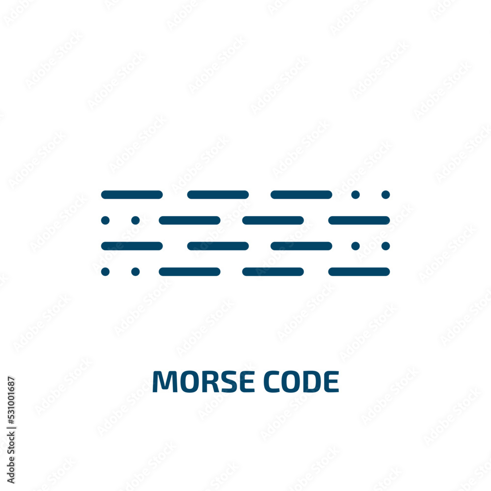 Aufkleber morse code icon from communication collection. thin linear morse code, morse, code outline icon isol