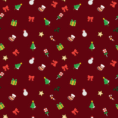 Christmas gift wrapping paper wallpaper seamless background.