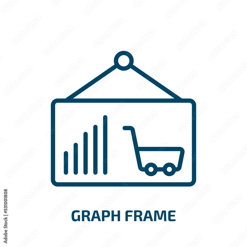 Poster graph frame icon from commerce collection. thin linear graph frame, frame, graph outline icon isolat