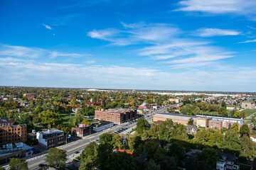 Fototapeta na wymiar View of Detroit looking towards Belle isle