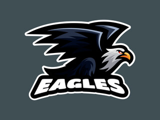 Flying Eagle Mascot Logo Template Vector Illustration