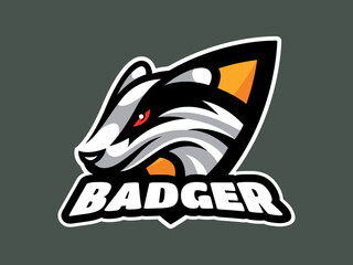 Badger Head Mascot Logo Template Vector Illustration