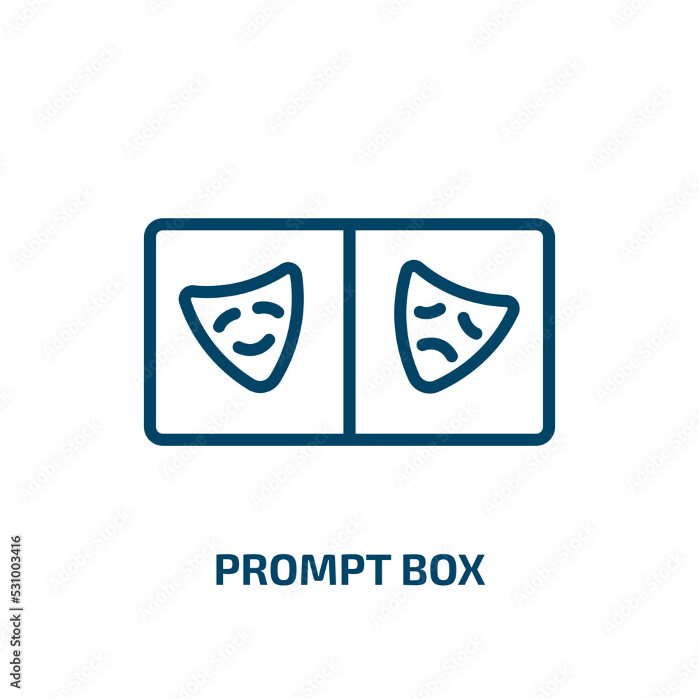 Poster prompt box icon from cinema collection. thin linear prompt box, box, prompt outline icon isolated on