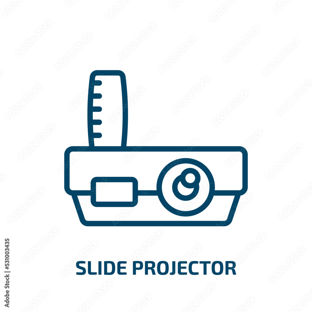 Poster slide projector icon from cinema collection. thin linear slide projector, office, presentation outli