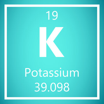 Potassium K Periodic Table of Elements, Atomic Mass Vector Illustration Molecule.

