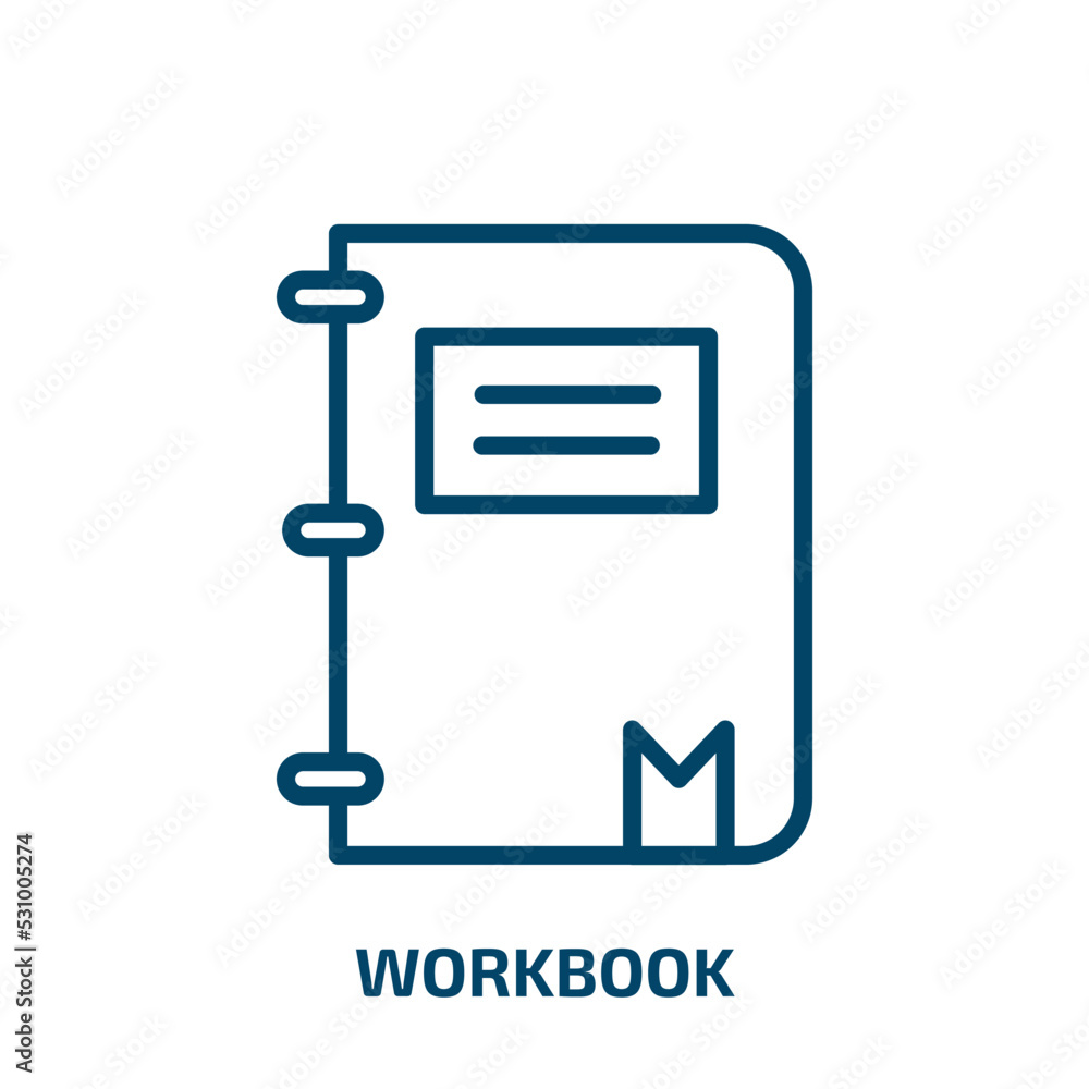 Poster workbook icon from business and analytics collection. thin linear workbook, pad, page outline icon i