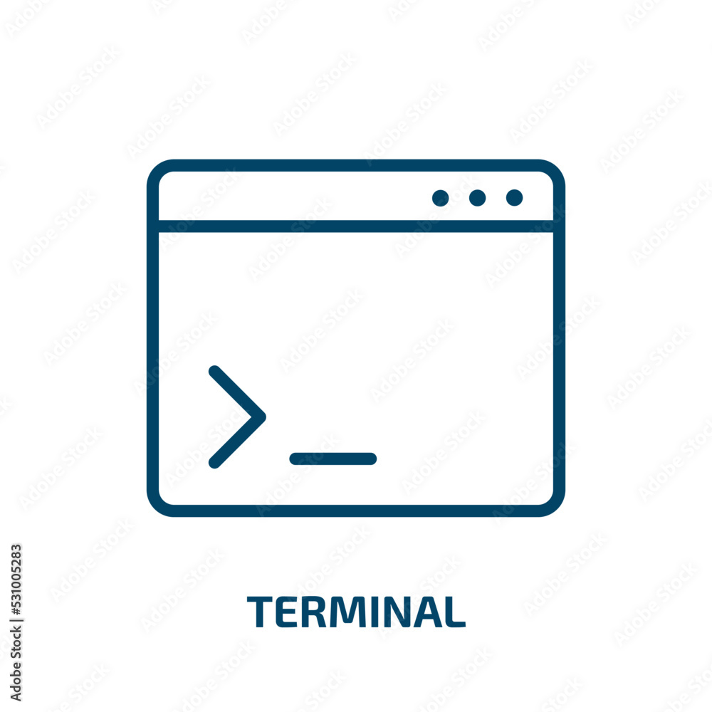 Poster terminal icon from business and analytics collection. thin linear terminal, technology, business out