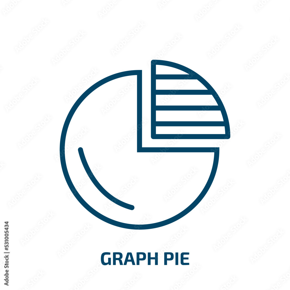 Poster graph pie icon from business and analytics collection. thin linear graph pie, pie, graph outline ico