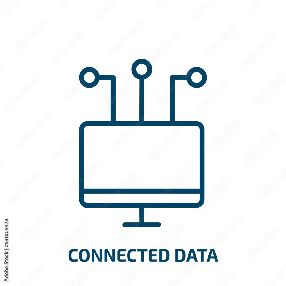 Poster connected data icon from business and analytics collection. thin linear connected data, data, connec
