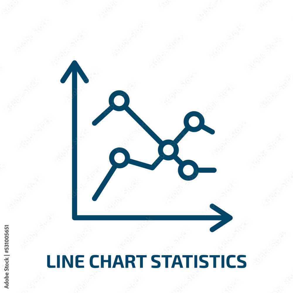 Poster line chart statistics icon from business collection. thin linear line chart statistics, business, ch