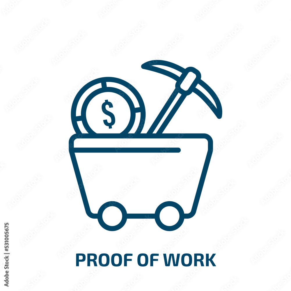 Poster proof of work icon from business collection. thin linear proof of work, work, computer outline icon 