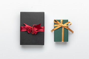 christmas and valentine gift box on white background
