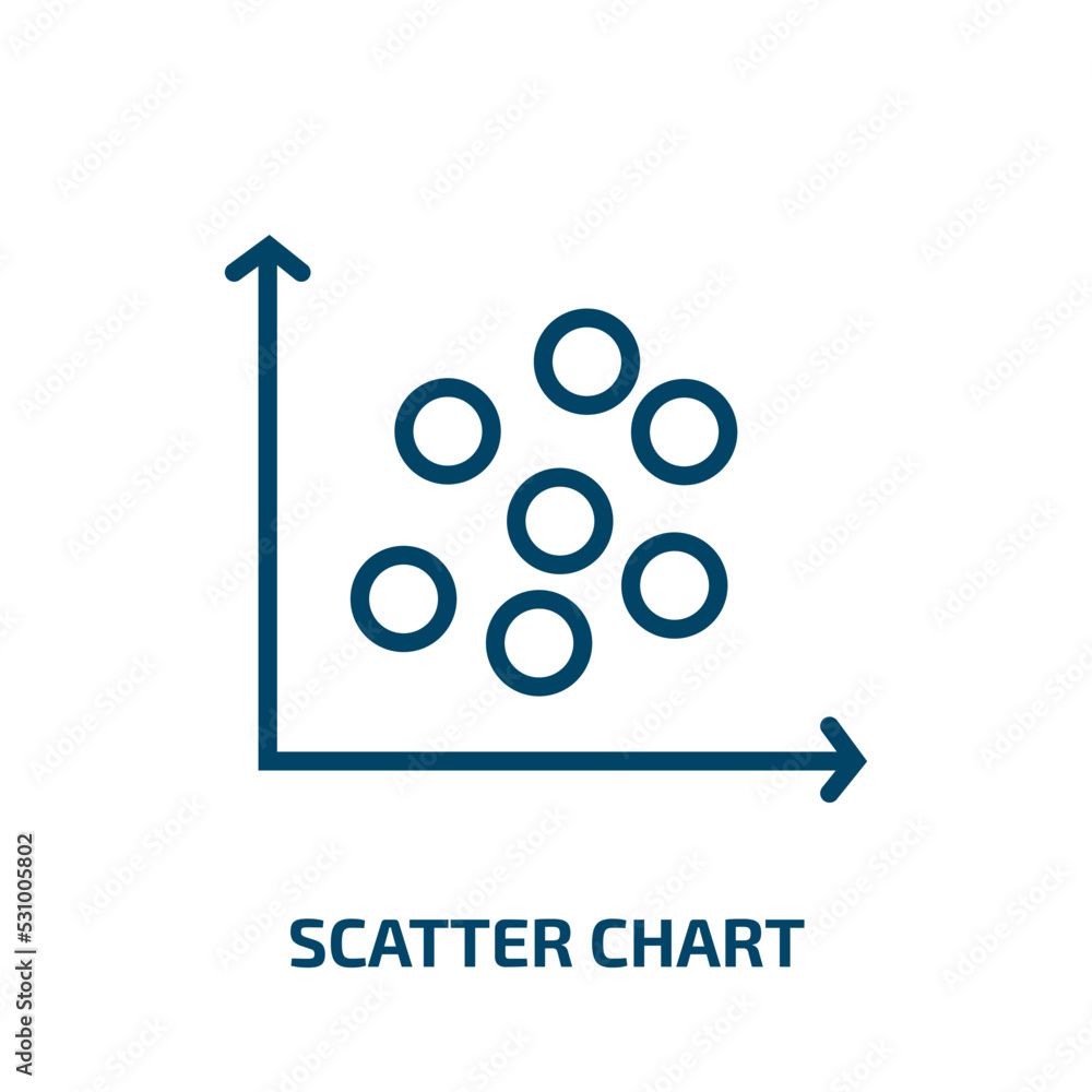 Poster scatter chart icon from business collection. thin linear scatter chart, data, presentation outline i