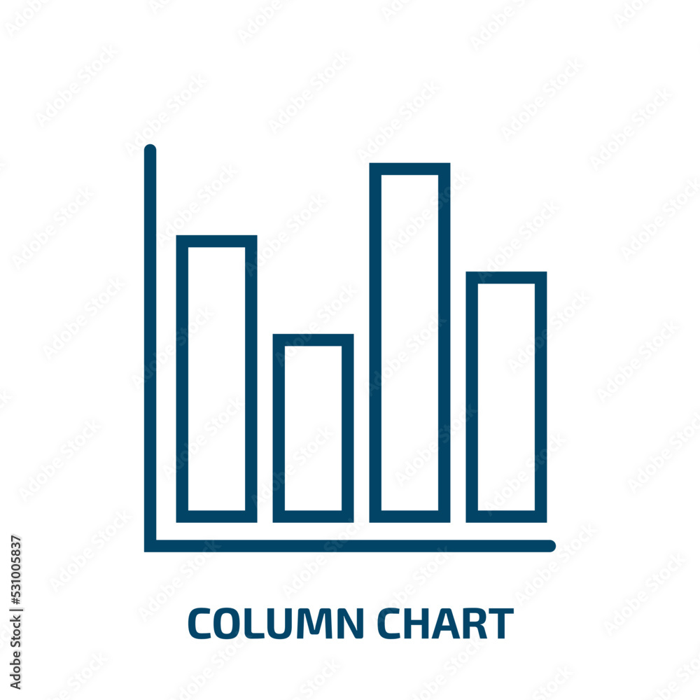 Poster column chart icon from business collection. thin linear column chart, chart, presentation outline ic