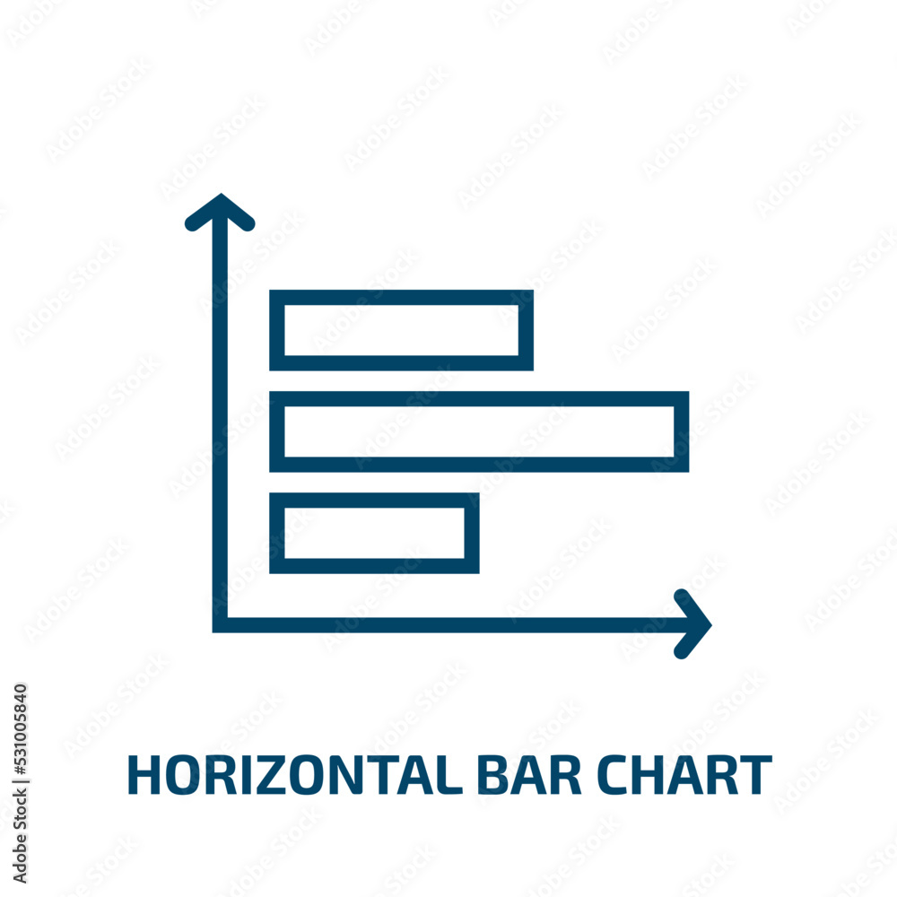 Poster horizontal bar chart icon from business collection. thin linear horizontal bar chart, presentation, 