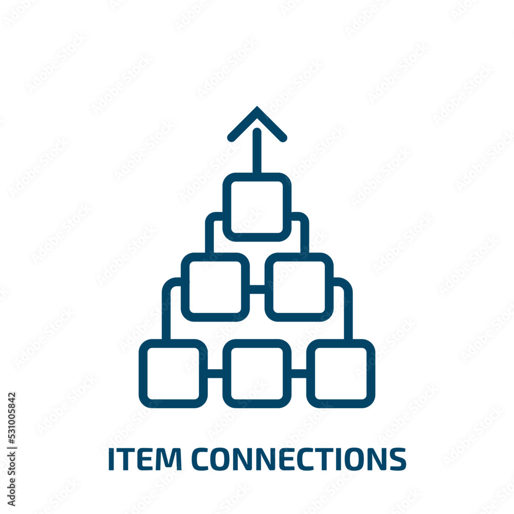 Poster item connections icon from business collection. thin linear item connections, connection, computer o